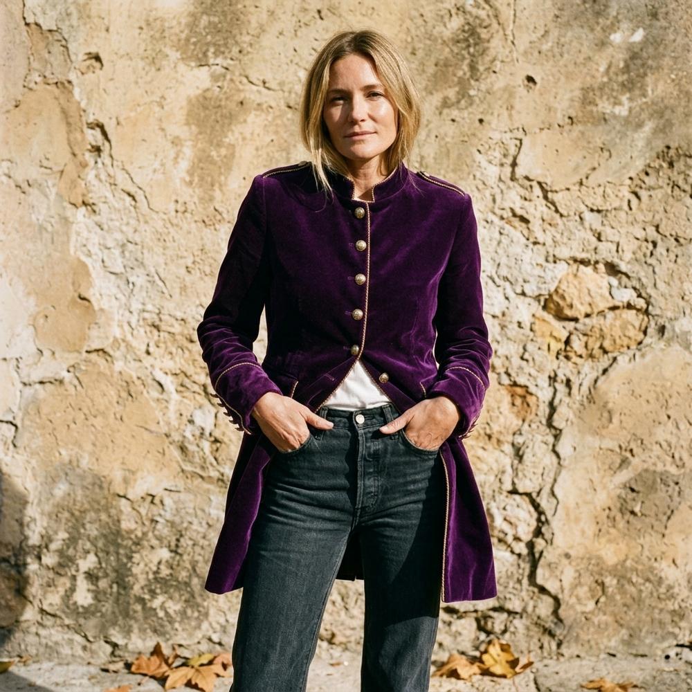 Ulla Fashion - Cakar | Samtene Paspelierte Jacke