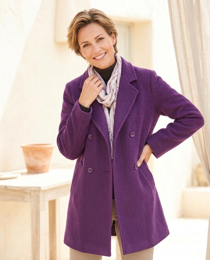 Ulla Fashion - Misil | Zweireihiger Wollartiger Mantel Damen