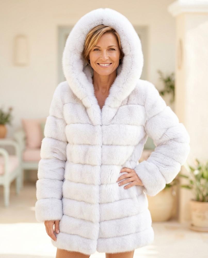 Ulla Fashion - Vezan | Plüschiger Gefütterter Mantel Damen
