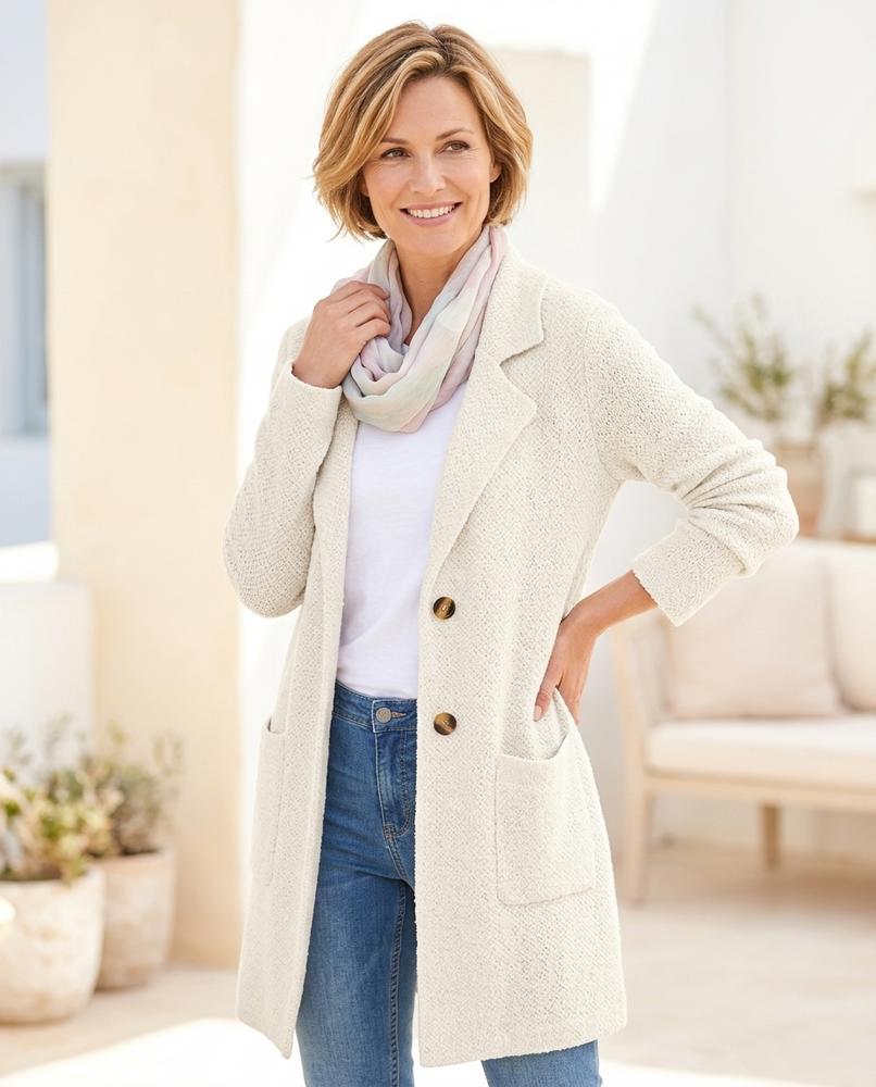 Ulla Fashion - Tivel | Offener Strick Mantel Damen