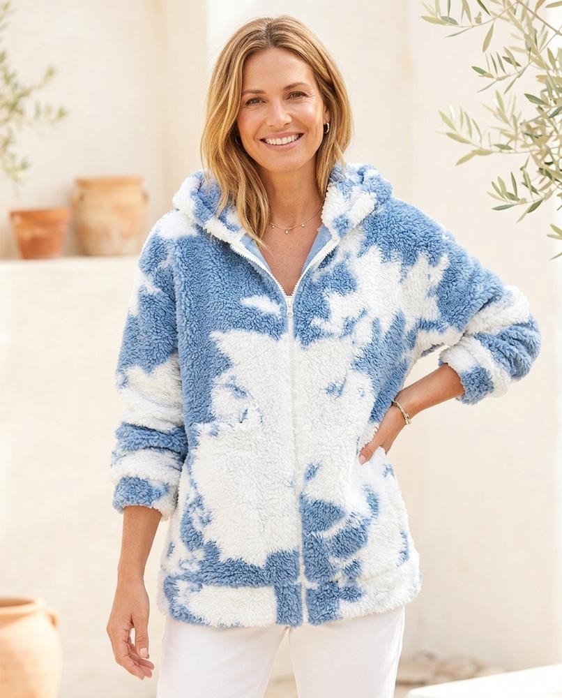 Ulla Fashion - Karan | Flauschig Gemustert Jacke Damen