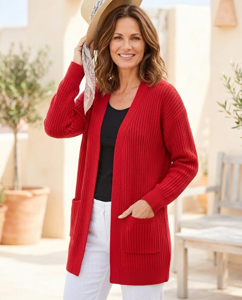 Ulla Fashion - Verel | Gerippt Verschlusslos Cardigan Damen