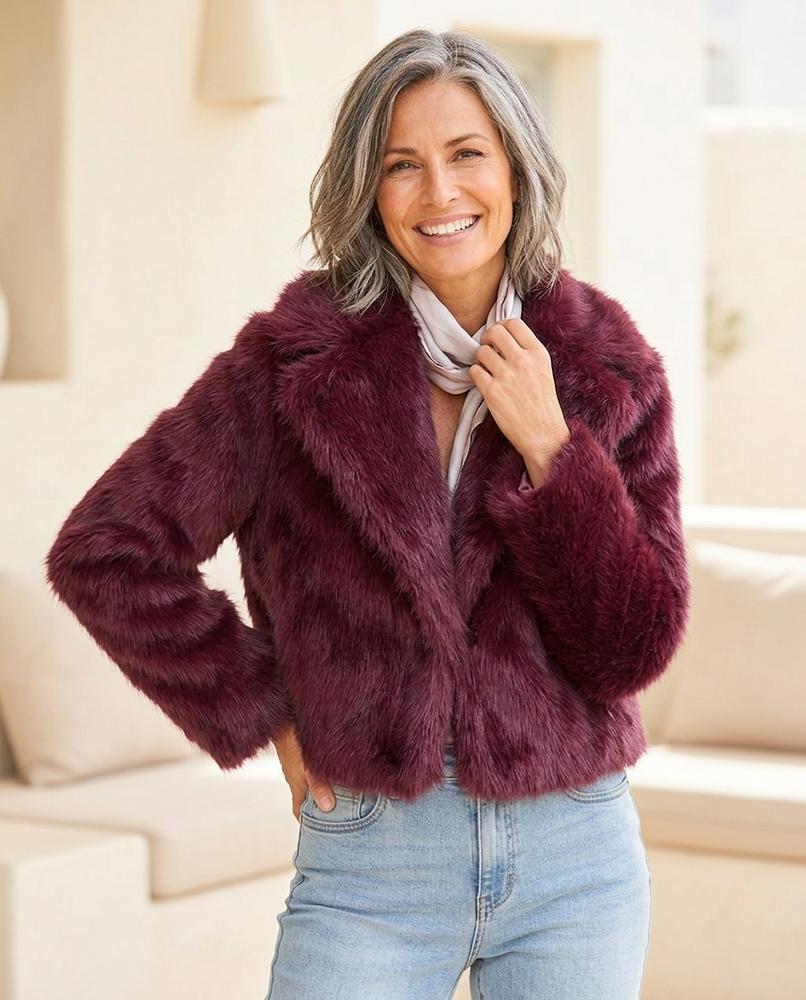 Ulla Fashion - Misel | Langhaarige Verschlusslose Jacke Damen