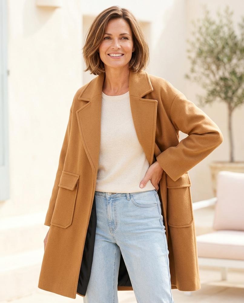 Ulla Fashion - Tisin | Gefütterter Woll Mantel Damen