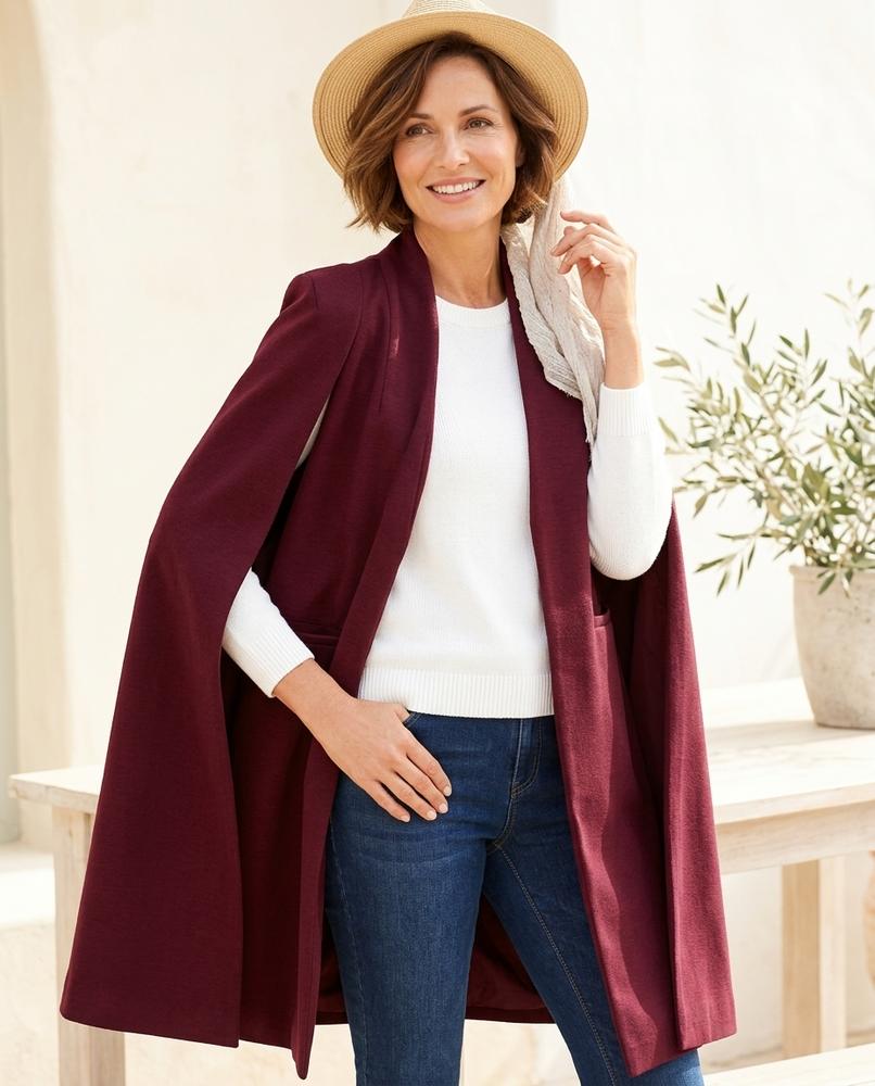 Ulla Fashion - Laron | Ärmellos Verschlusslos Mantel Damen