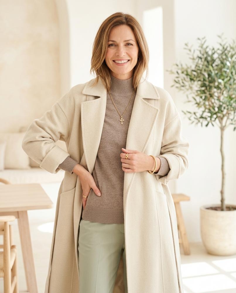 Ulla Fashion - Nolar | Lang Gebunden Mantel Damen