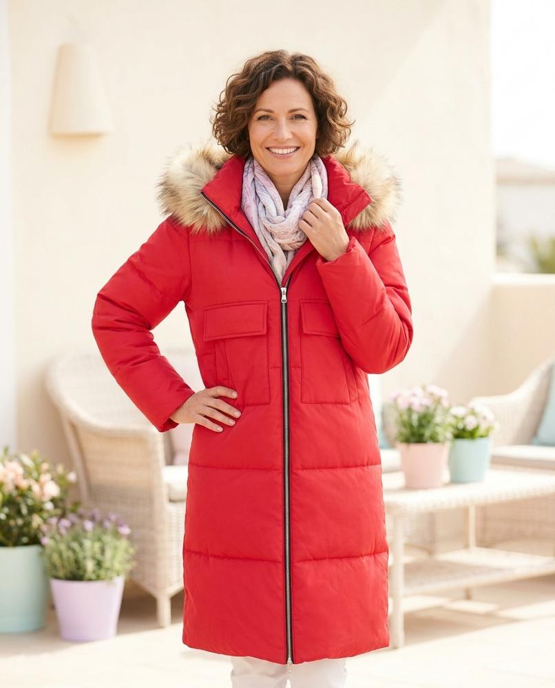 Ulla Fashion - Codan | Gefütterter Pelzbesetzter Mantel Damen