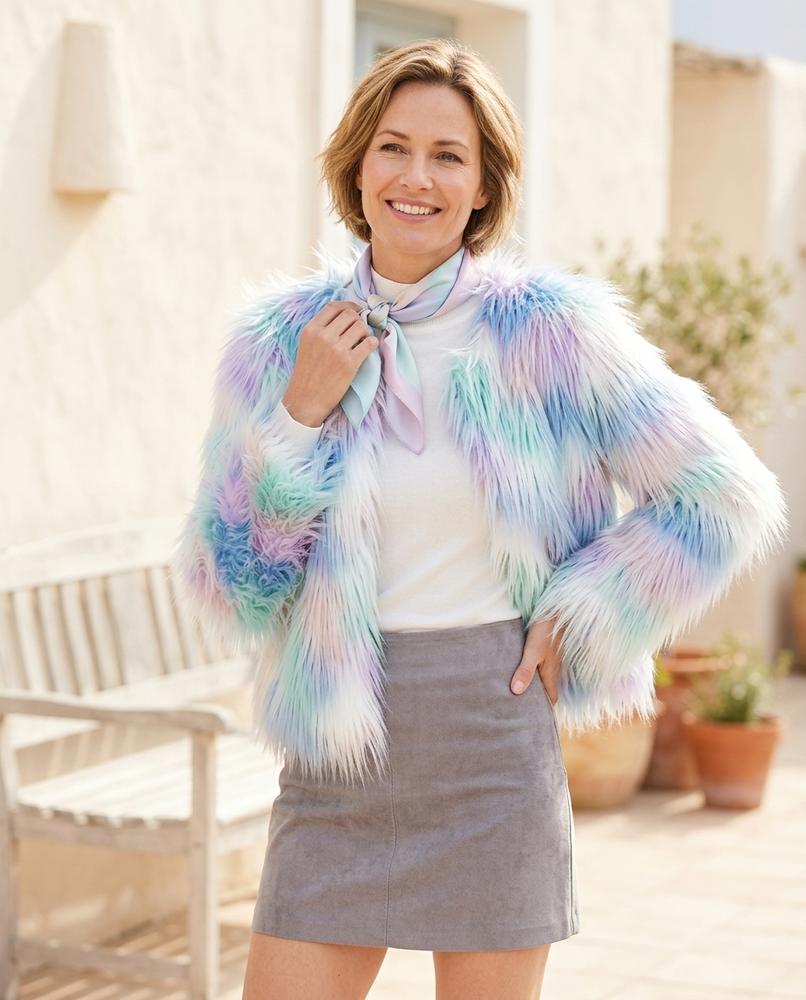 Ulla Fashion - Allar | Zottelig Mehrfarbig Jacke Damen