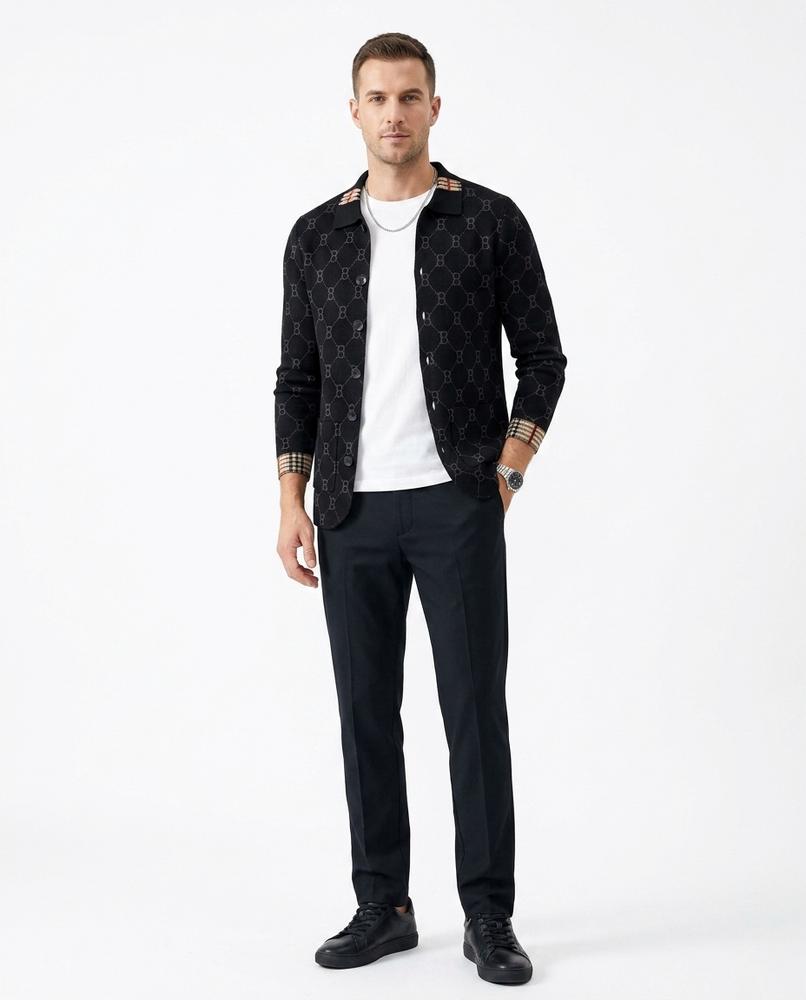 Ulla Fashion - Veken | Gemustert Gekragt Cardigan Herren