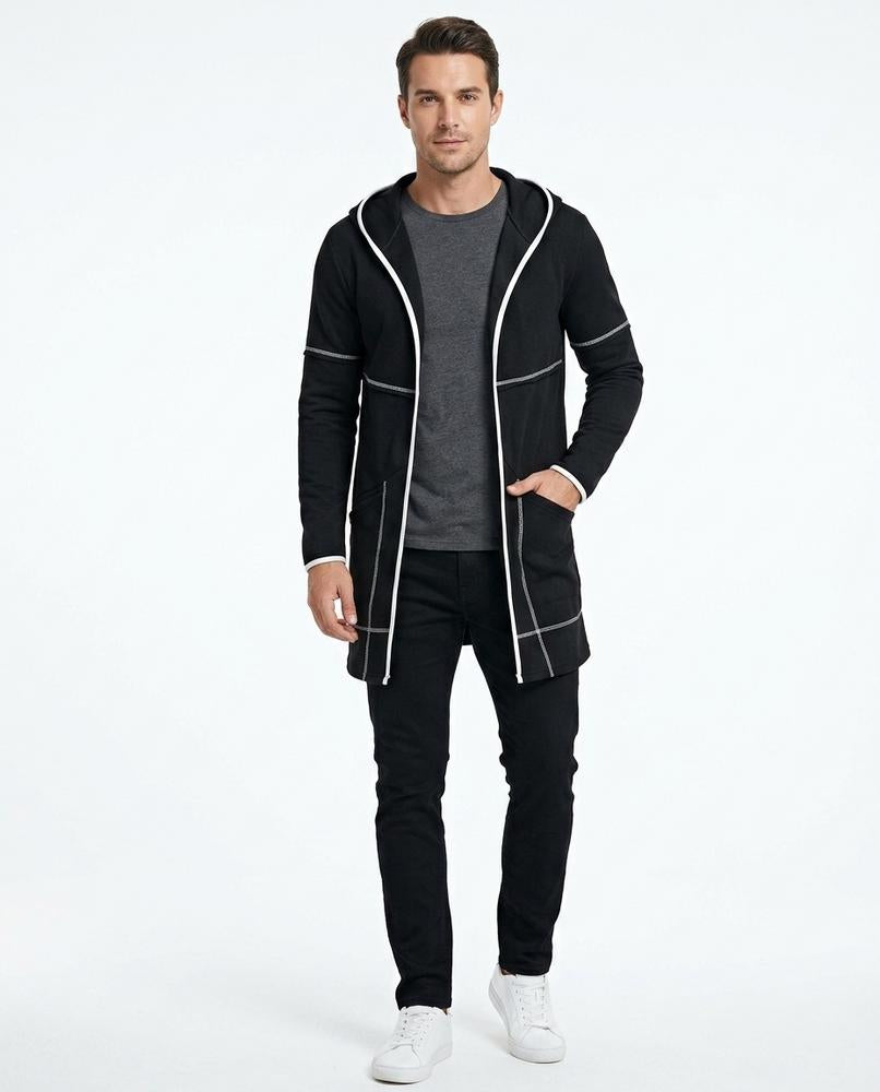 Ulla Fashion - Tiral | Langgeschnitten Kontrastierend Cardigan Herren