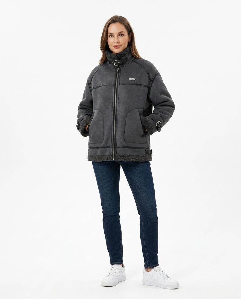 Ulla Fashion - Lelom | Gefütterte Velourartige Jacke Unisex