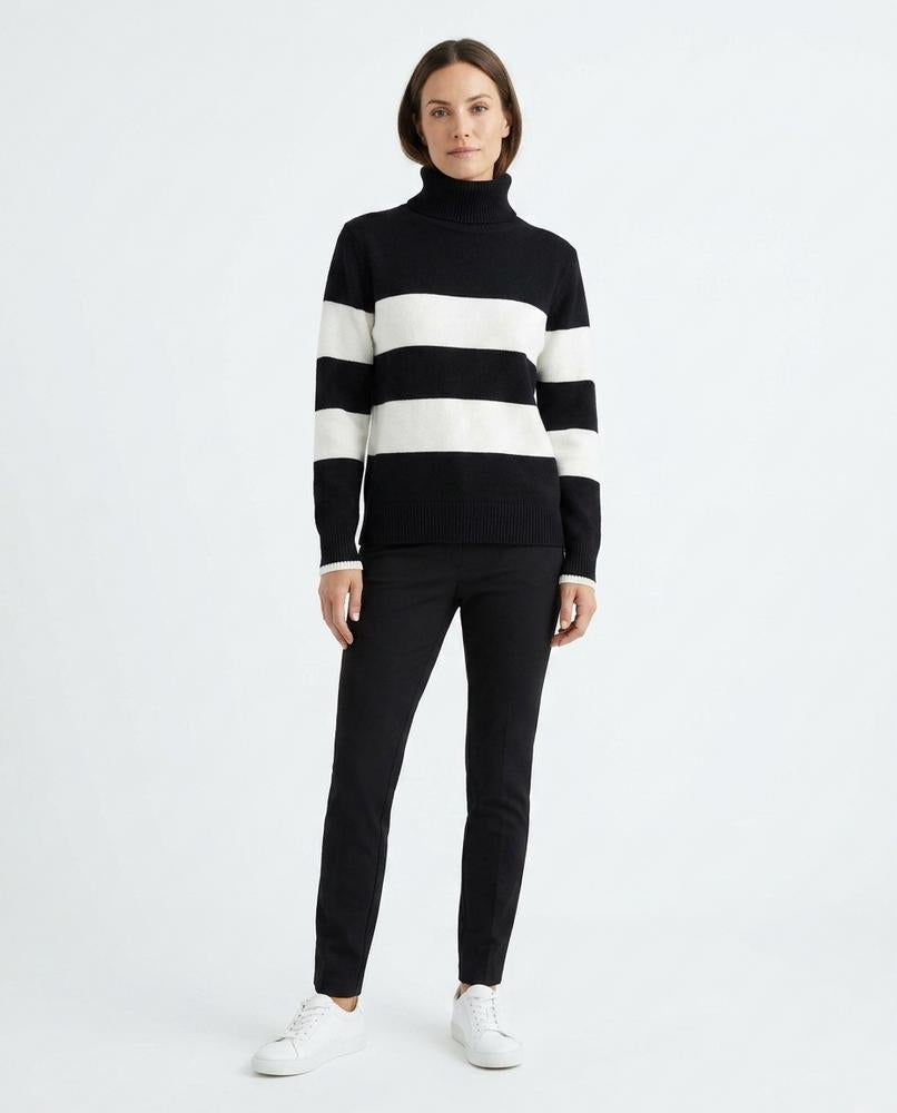 Ulla Fashion - Lezan | Gestreift Gefüttert Rollkragenpullover Herren