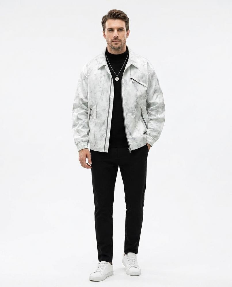 Ulla Fashion - Comil | Marmorierte Reißverschluss Jacke Herren