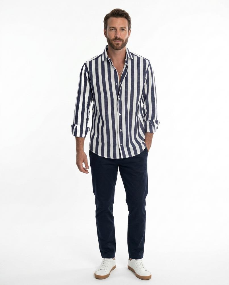 Ulla Fashion - Liwom | Gestreiftes Langärmliges Hemd Herren
