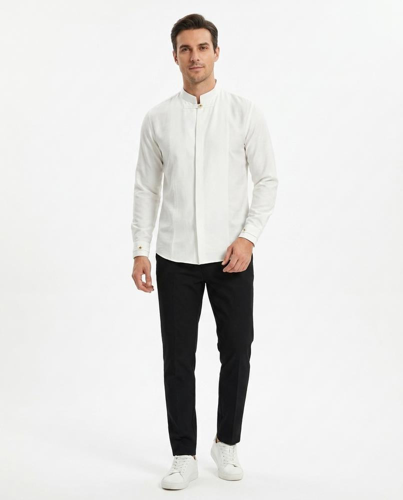 Ulla Fashion - Vasun | Stehkragen Tailliert Hemd Herren