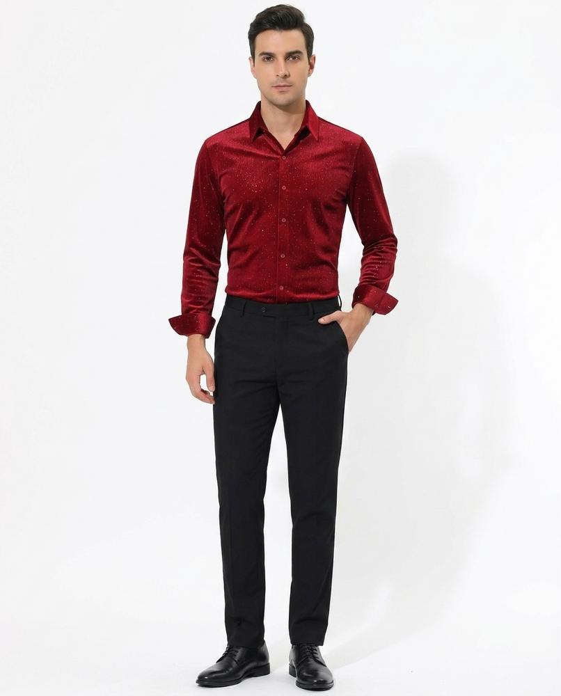 Ulla Fashion - Nituk | Glitzernd Tailliert Hemd Herren