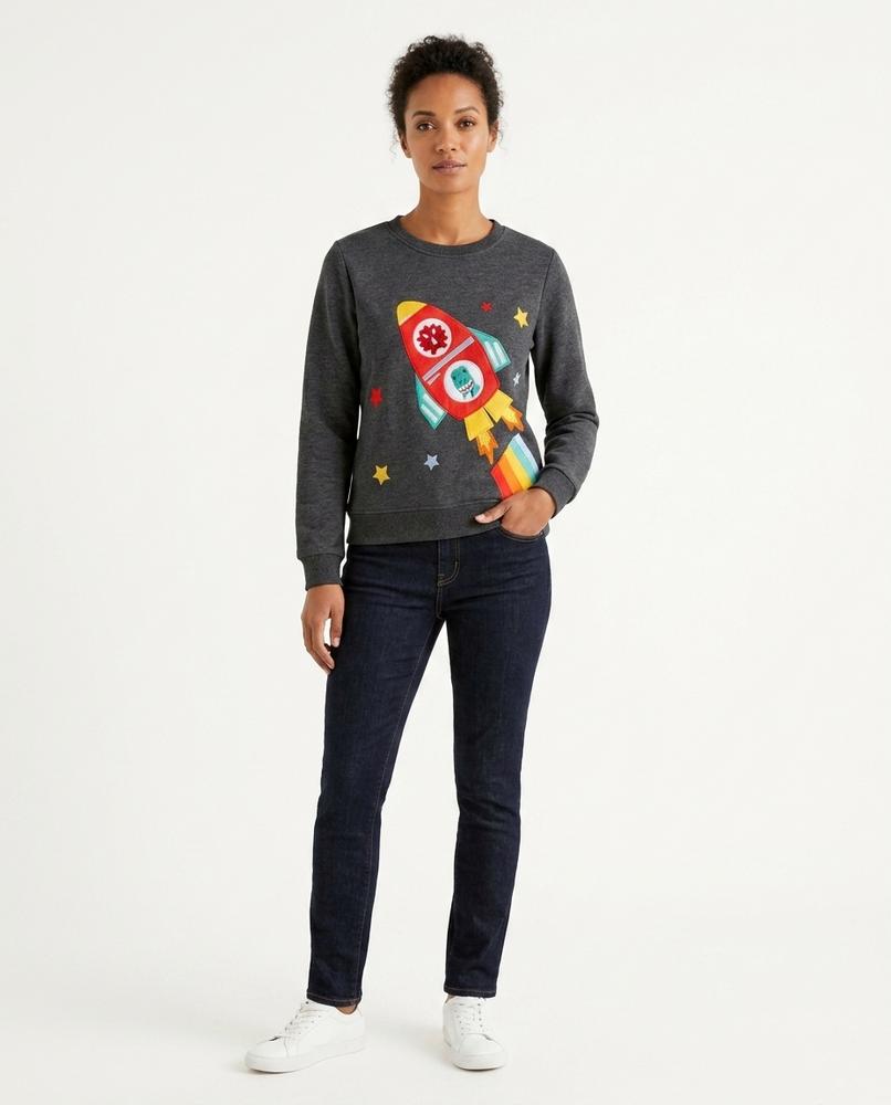 Ulla Fashion - Vanur | Appliziert Langärmlig Sweatshirt Unisex
