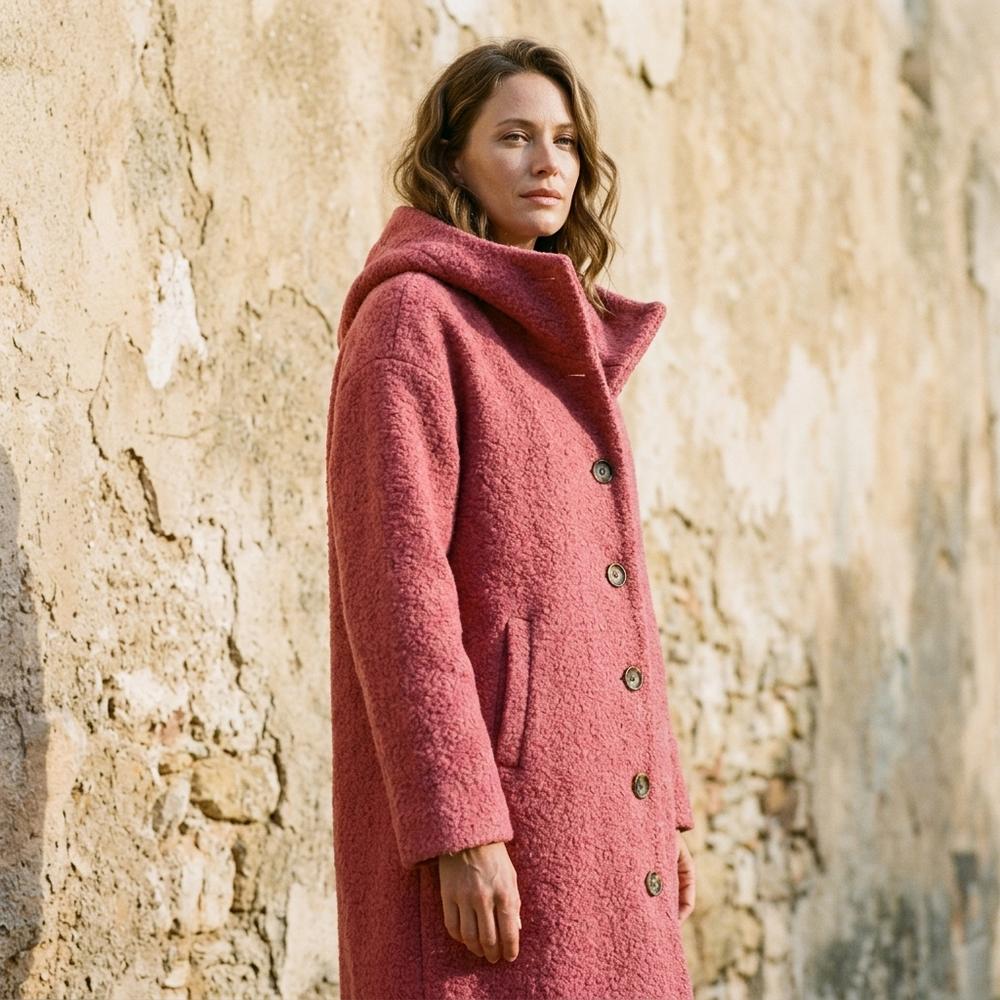 Ulla Fashion - Tilev | Geknöpfter Kapuzen Mantel