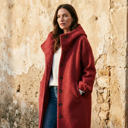 Ulla Fashion - Tilev | Geknöpfter Kapuzen Mantel
