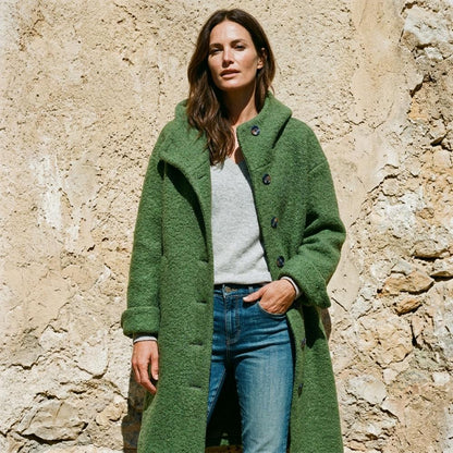 Ulla Fashion - Tilev | Geknöpfter Kapuzen Mantel
