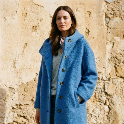 Ulla Fashion - Tilev | Geknöpfter Kapuzen Mantel