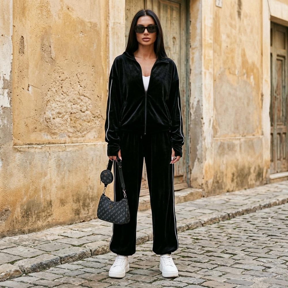 Ulla Fashion - Yosel | Samtiger Zweiteiliger Anzug