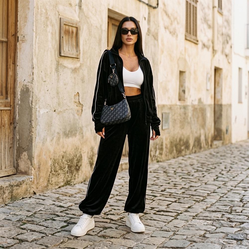 Ulla Fashion - Yosel | Samtiger Zweiteiliger Anzug