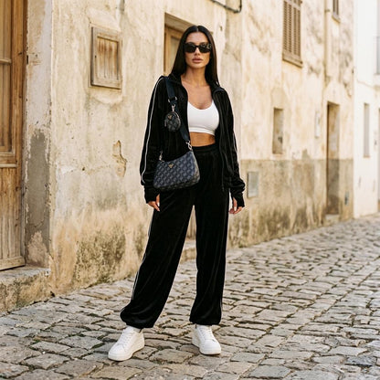 Ulla Fashion - Yosel | Samtiger Zweiteiliger Anzug