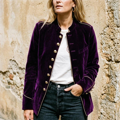 Ulla Fashion - Cakar | Samtene Paspelierte Jacke
