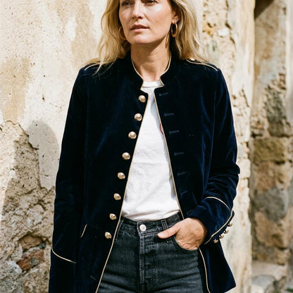 Ulla Fashion - Cakar | Samtene Paspelierte Jacke