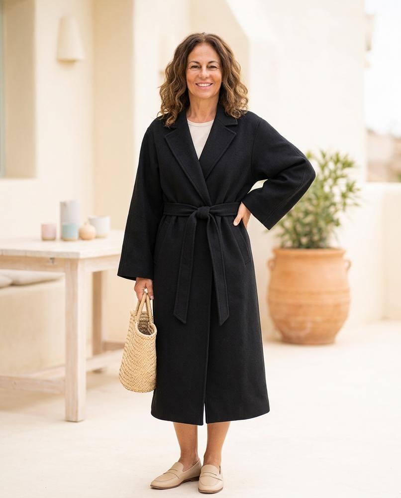 Ulla Fashion - Arlev | Gegürteter Woll Mantel Damen