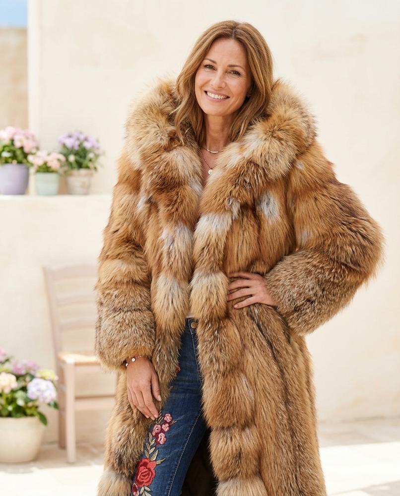 Ulla Fashion - Arsin | Plüschiger Langer Mantel Damen