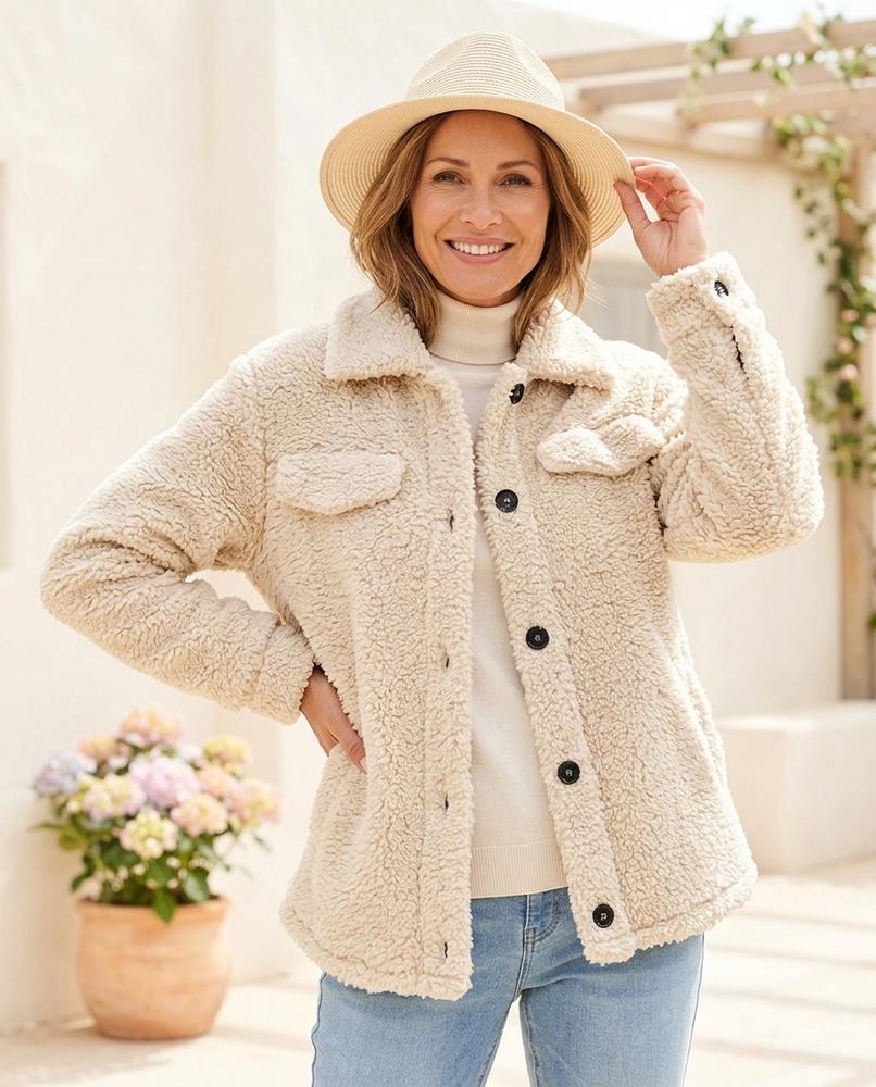 Ulla Fashion - Sezan | Geknöpfte Strukturierte Jacke Damen