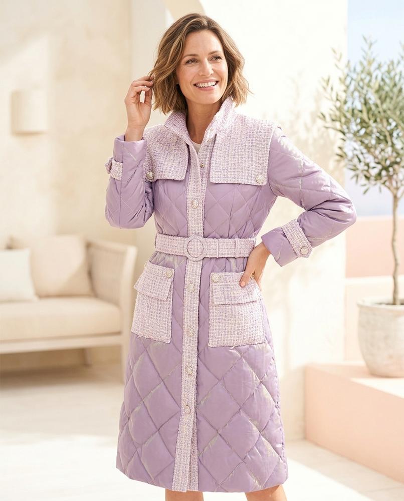 Ulla Fashion - Nelev | Gesteppter Taillierter Mantel Damen