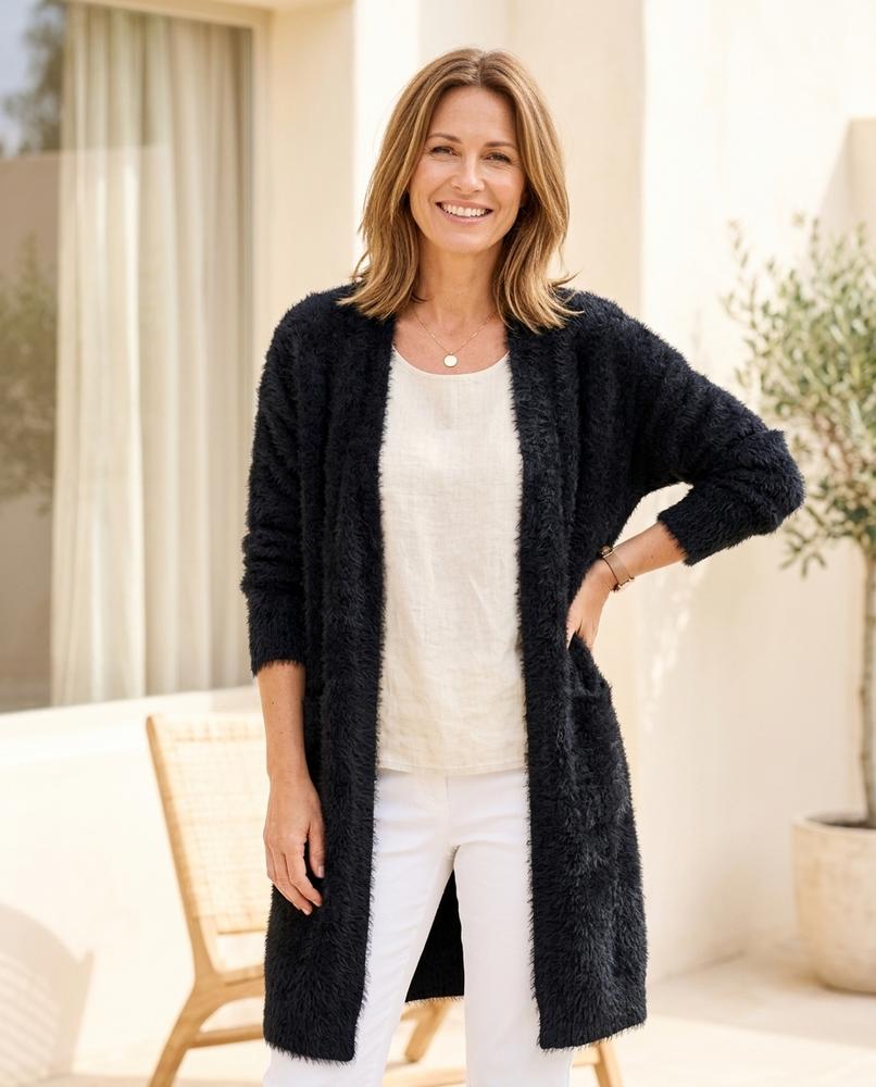 Ulla Fashion - Loser | Flauschig Lang Cardigan Damen