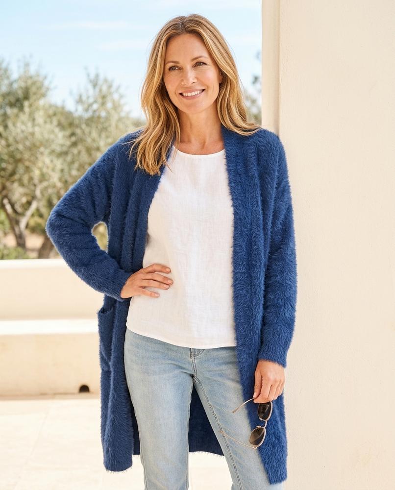 Ulla Fashion - Loser | Flauschig Lang Cardigan Damen
