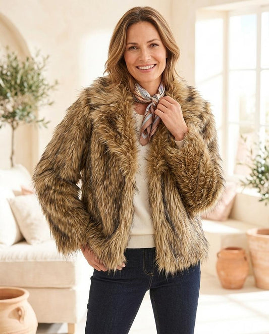 Ulla Fashion - Dalen | Langhaarige Verschlusslose Jacke Damen