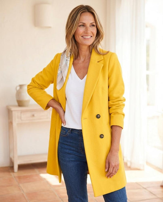 Ulla Fashion - Lysil | Zweireihiger Taillenloser Mantel Damen