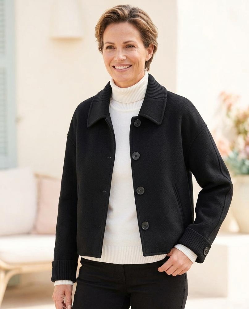 Ulla Fashion - Zaser | Kurzgeschnittene Wollene Jacke Damen