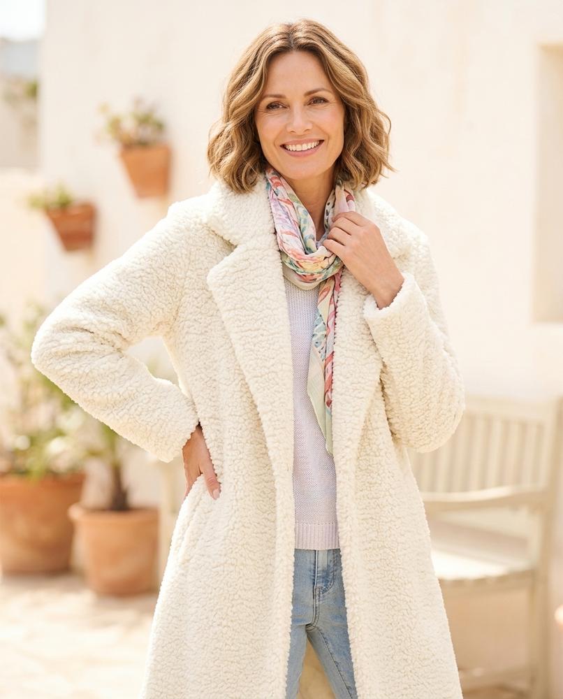 Ulla Fashion - Miser | Strukturierter Fleece Mantel Damen