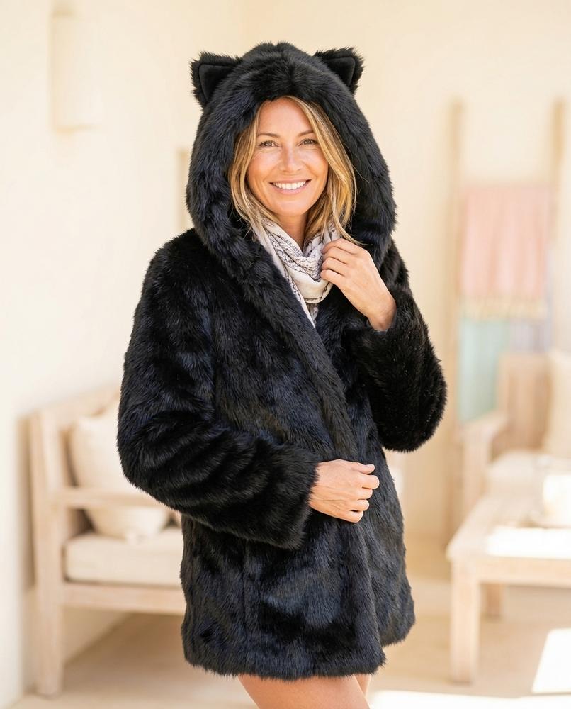 Ulla Fashion - Alnor | Pelziger Gefütterter Mantel Damen