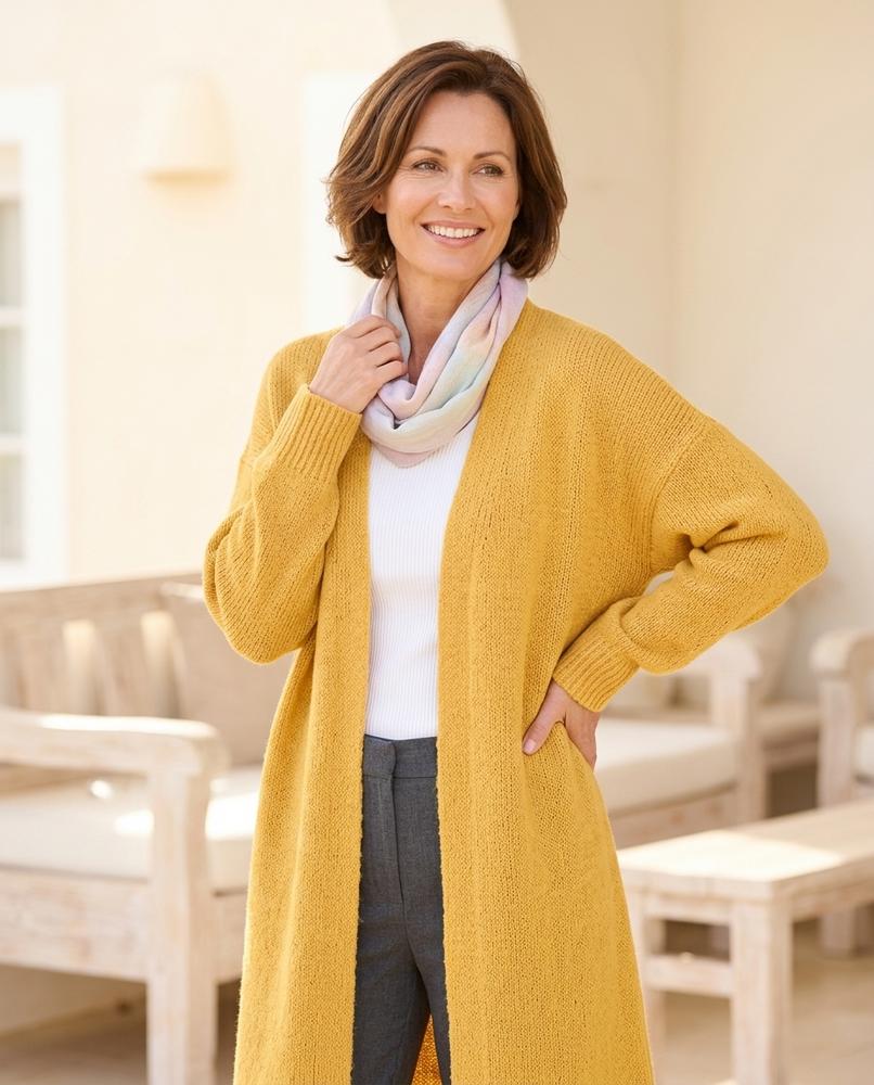 Ulla Fashion - Lesen | Langer Gestrickter Cardigan Damen