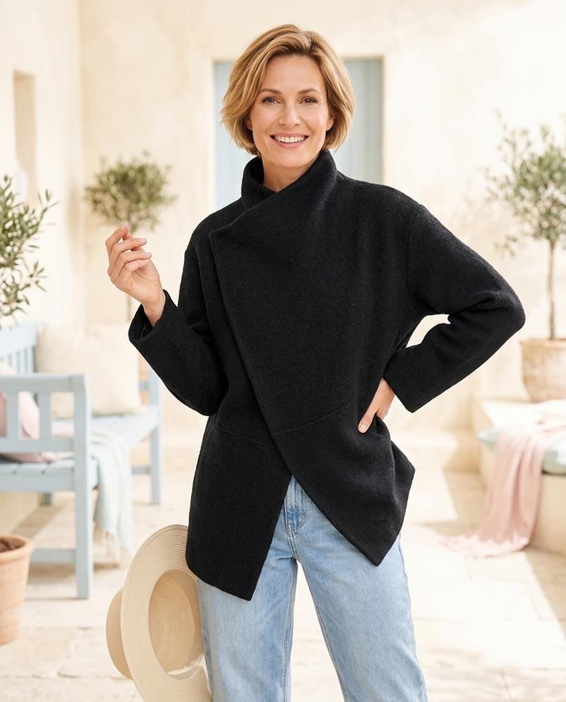 Ulla Fashion - Lomor | Asymmetrisch Strukturiert Mantel Damen
