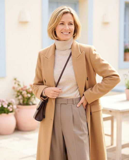 Ulla Fashion - Kadar | Langer Zweireihiger Mantel Damen