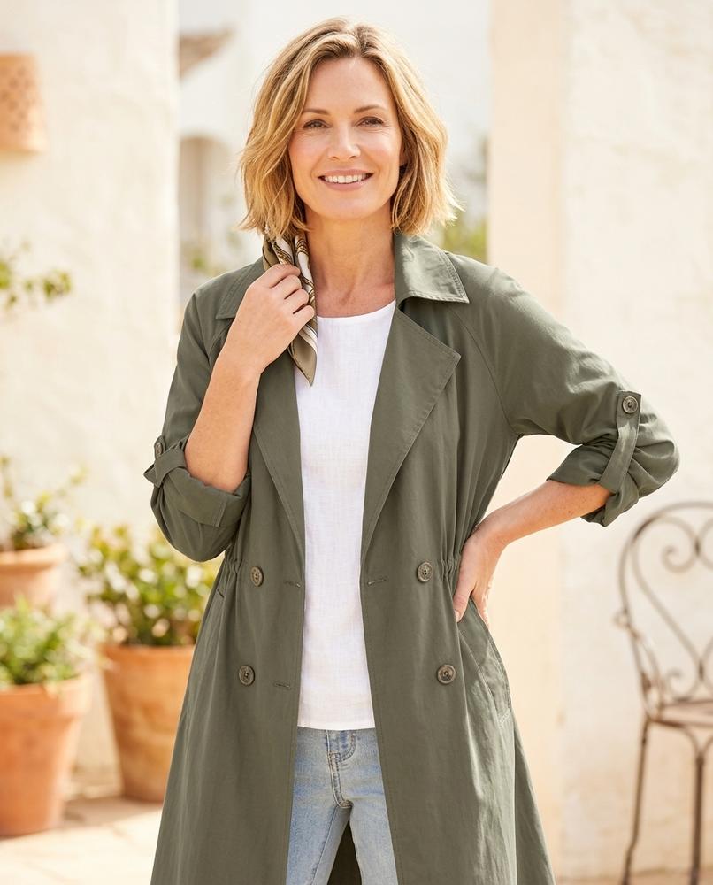 Ulla Fashion - Alrev | Taillenregulierbarer Krempelärmeliger Mantel Damen