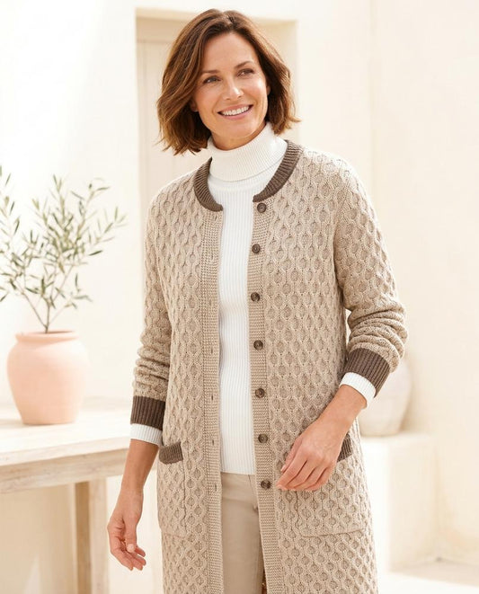 Ulla Fashion - Dasan | Strukturiert Lang Cardigan Damen