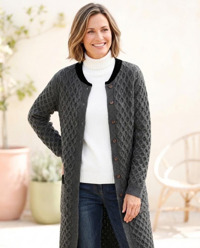 Ulla Fashion - Dasan | Strukturiert Lang Cardigan Damen