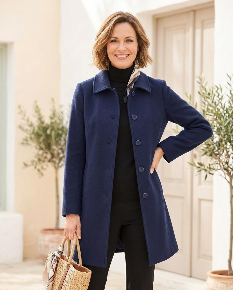 Ulla Fashion - Yotor | Einreihiger Geknöpfter Mantel Damen