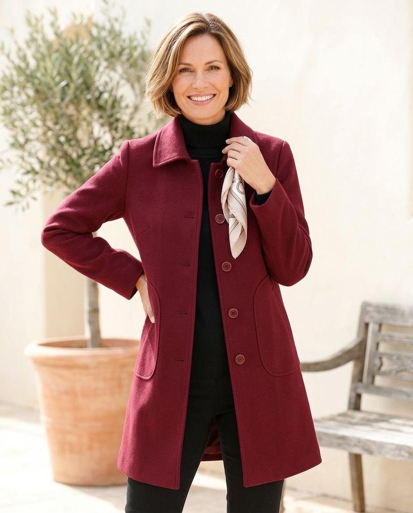 Ulla Fashion - Yotor | Einreihiger Geknöpfter Mantel Damen
