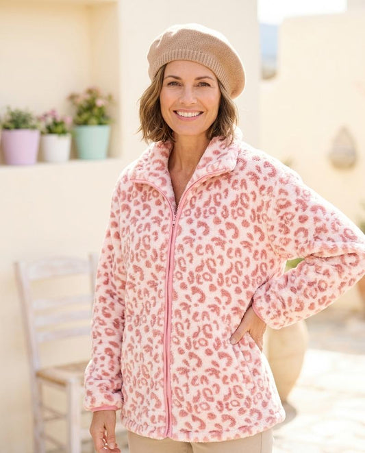 Ulla Fashion - Tisil | Plüschige Gemusterte Jacke Damen
